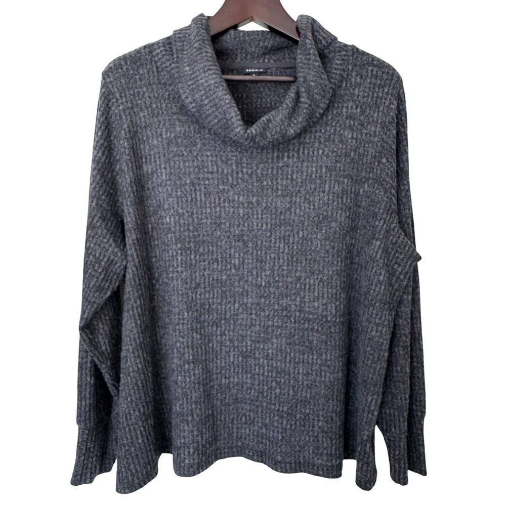 Torrid Brushed Waffle Cowl Neck Top Gray Size 3X‎